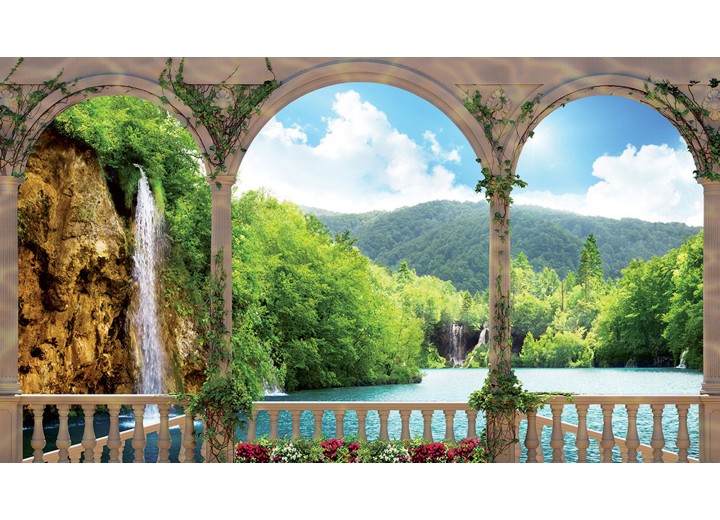 Fotobehang Vlies | Natuur | Groen, Blauw | 254x184cm