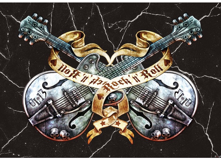 Fotobehang Vlies | Muziek, Gitaar | Zwart | 254x184cm