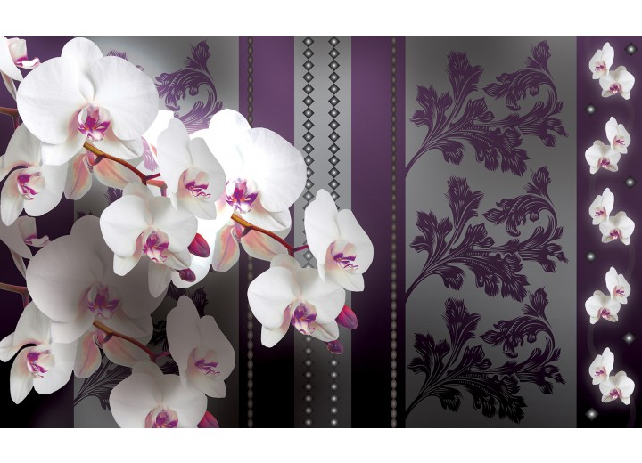 Fotobehang Vlies | Bloemen, Orchideeën | Paars | 254x184cm