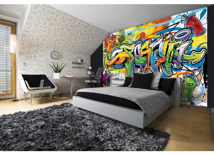 Fotobehang Graffiti, Street art | Groen | 152,5x104cm