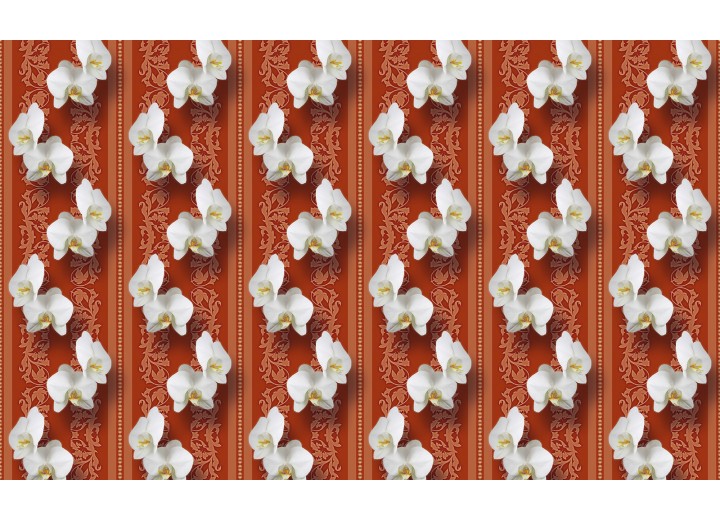 Fotobehang Vlies | Bloemen, Orchidee | Oranje | 254x184cm