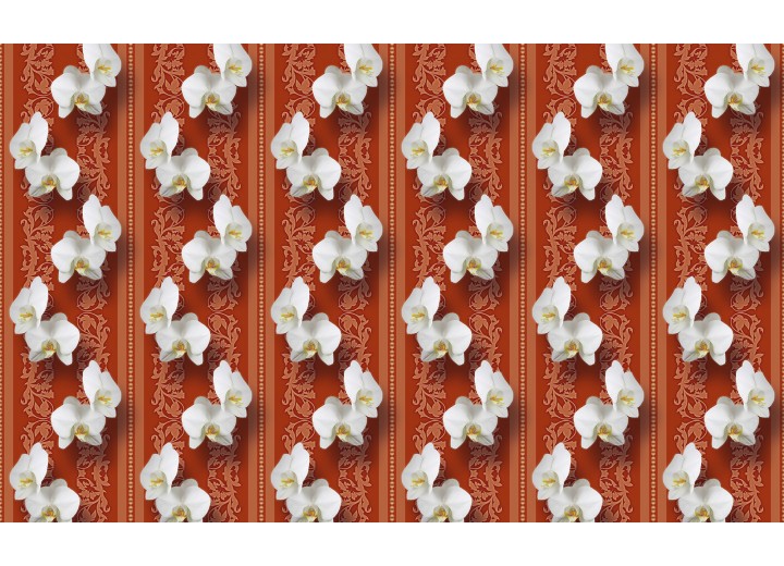 Fotobehang Vlies | Bloemen, Orchidee | Oranje | 254x184cm