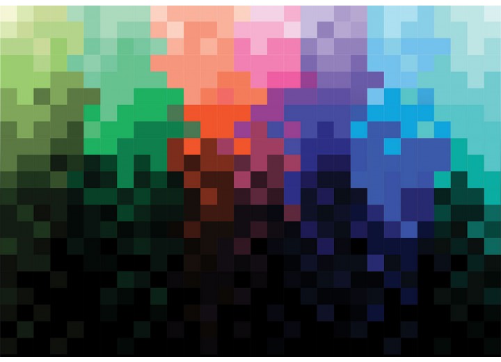 Fotobehang Vlies | Abstract | Zwart, Blauw | 254x184cm