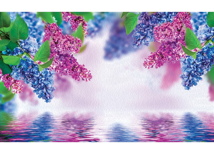 Fotobehang Vlies | Bloemen | Paars, Blauw | 254x184cm