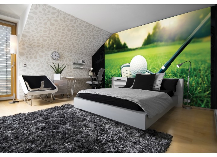 Fotobehang Papier Golf | Groen, Wit | 368x254cm