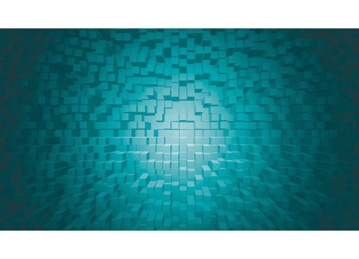 Fotobehang Vlies | 3D | Turquoise | 254x184cm