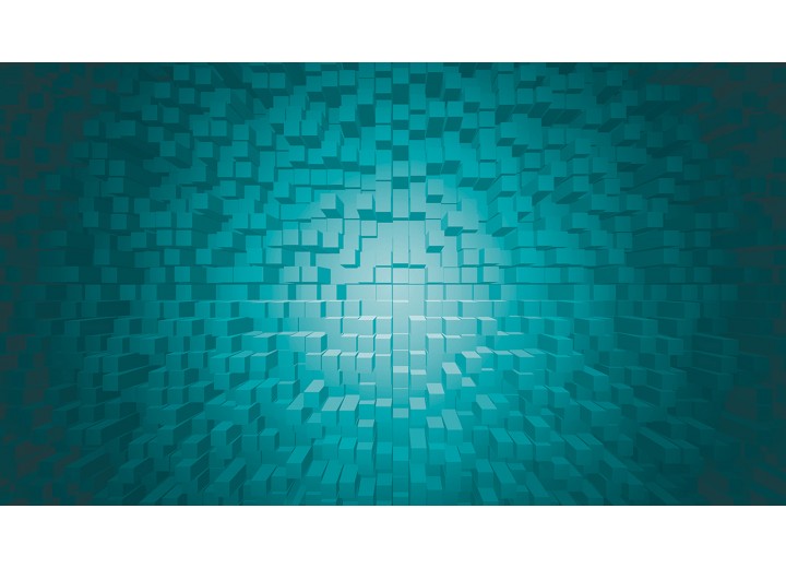 Fotobehang Vlies | 3D | Turquoise | 254x184cm