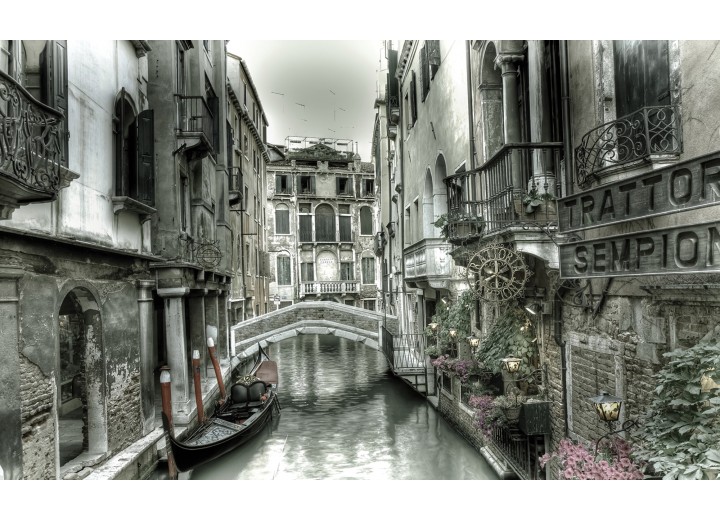 Fotobehang Vlies | Venetië | Grijs | 254x184cm