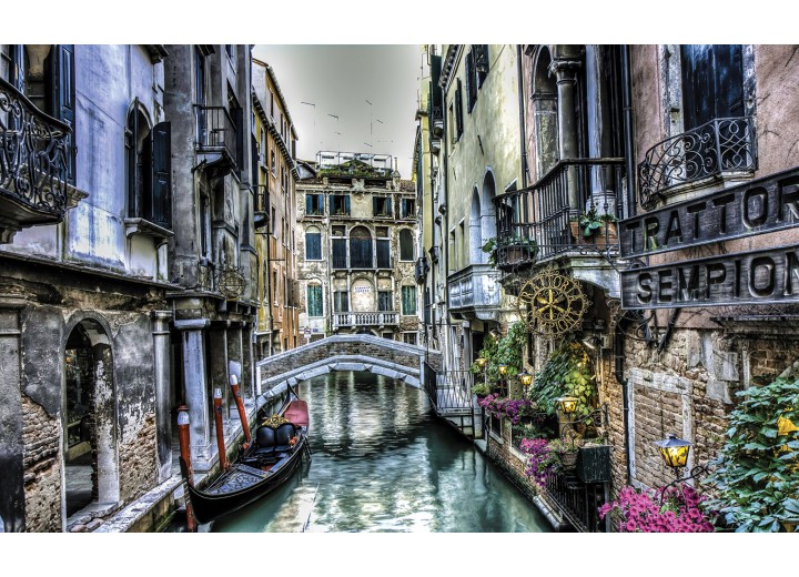 Fotobehang Vlies | Venetië | Grijs | 254x184cm