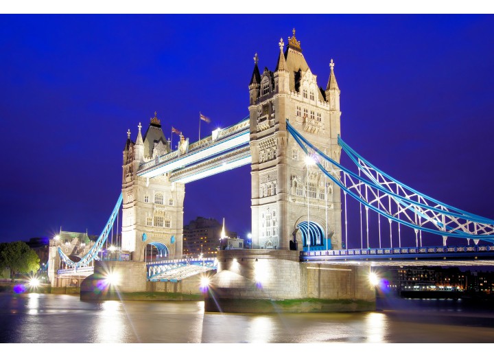 Fotobehang Vlies | London | Blauw | 254x184cm