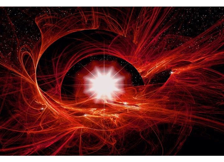 Fotobehang Vlies | Abstract | Rood | 254x184cm