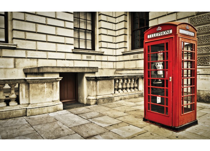 Fotobehang Vlies | Engeland | Rood | 254x184cm