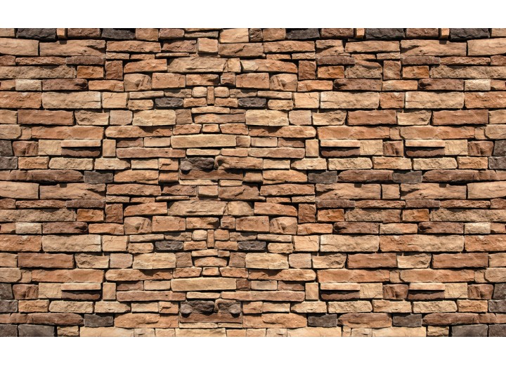 Fotobehang Vlies | Stenen, Muur | Bruin | 254x184cm