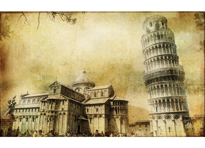 Fotobehang Vlies | Pisa | Sepia | 254x184cm