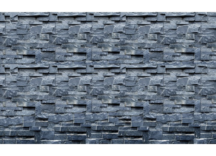 Fotobehang Vlies | Muur, Stenen | Blauw | 254x184cm