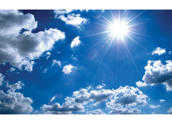 Fotobehang Vlies | Lucht, Zon | Blauw | 254x184cm