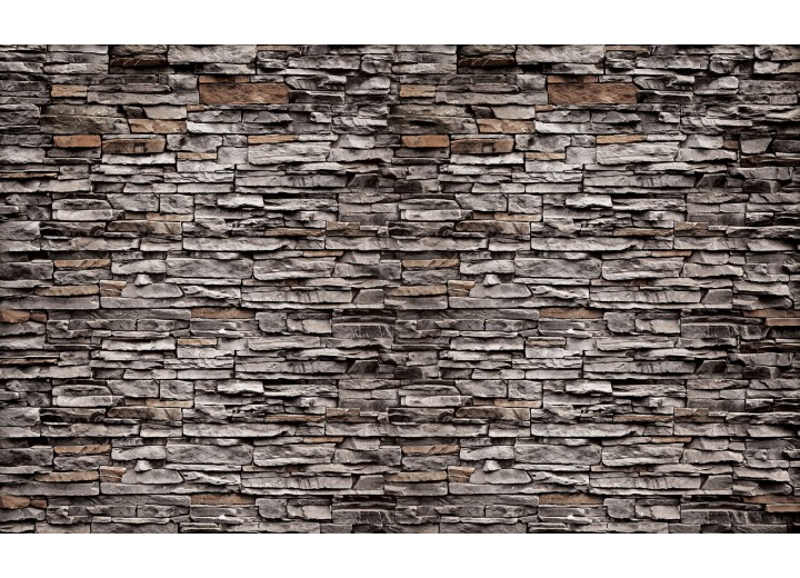 Fotobehang Vlies | Stenen, Muur | Bruin | 254x184cm