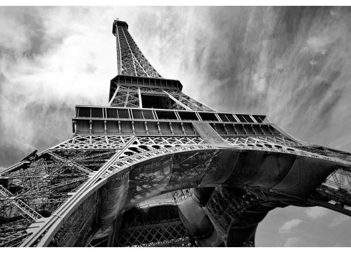 Fotobehang Vlies | Eiffeltoren, Parijs | Grijs | 254x184cm