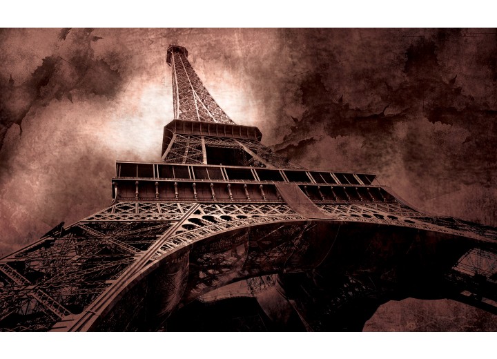 Fotobehang Vlies | Eiffeltoren, Parijs | Bruin | 254x184cm