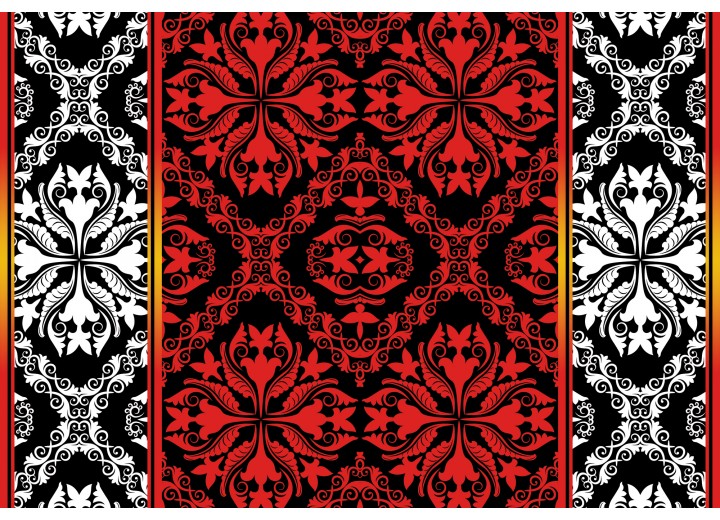 Fotobehang Vlies | Abstract | Rood, Zwart | 254x184cm