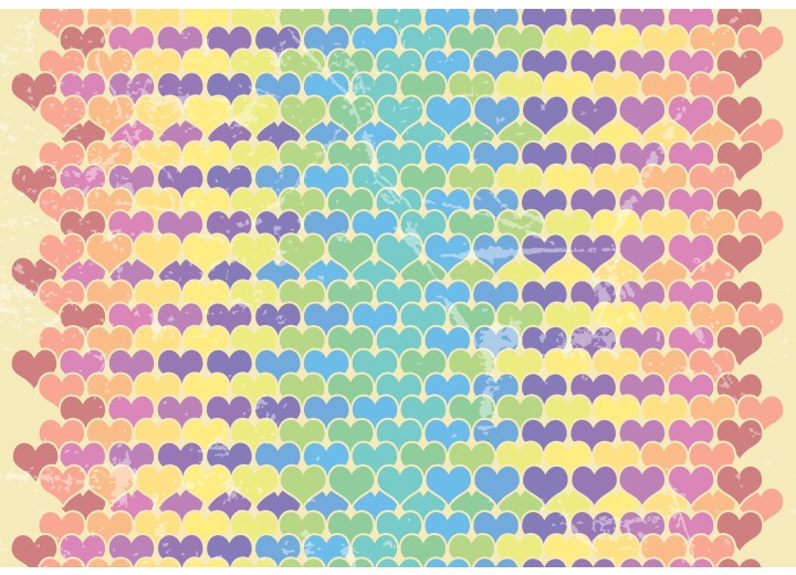 Fotobehang Vlies | Hartjes | Geel, Blauw | 254x184cm