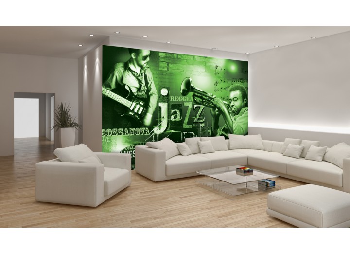 Fotobehang Muziek, Jazz | Groen | 152,5x104cm