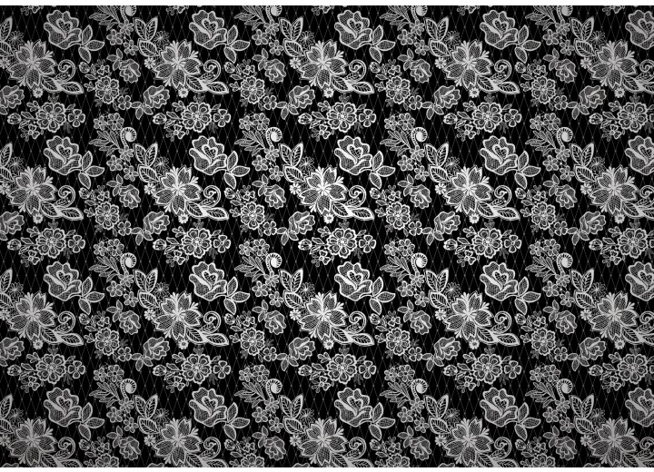 Fotobehang Vlies | Bloemen, Slaapkamer | Zwart, Wit | 254x184cm