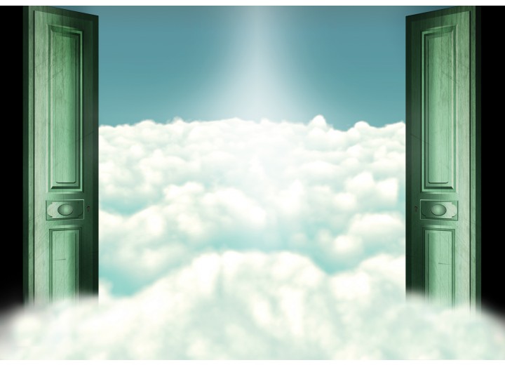 Fotobehang Vlies | Wolken | Groen | 254x184cm