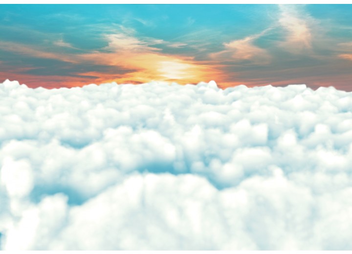 Fotobehang Vlies | Wolken | Blauw | 254x184cm