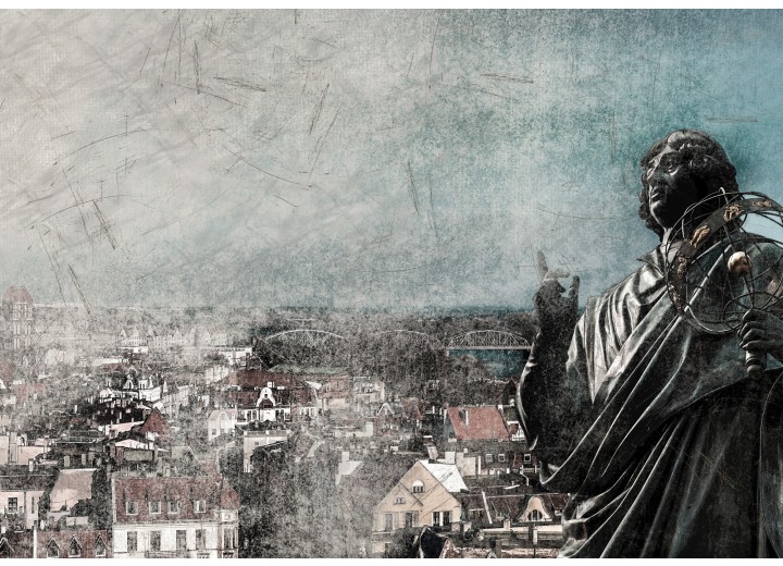 Fotobehang Vlies | Nicolaas Copernicus | Grijs | 254x184cm