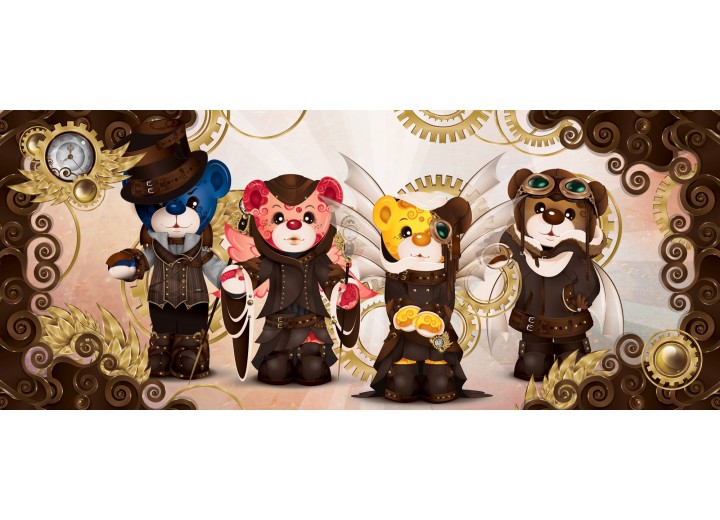 Fotobehang Beertjes | Bruin | 250x104cm