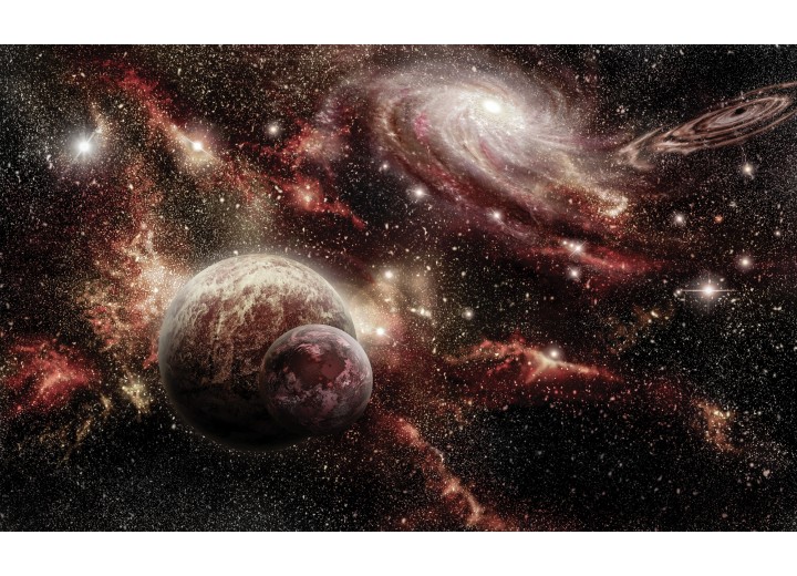 Fotobehang Vlies | Planeten | Rood, Bruin | 254x184cm