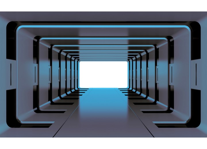 Fotobehang Vlies | 3D, Design | Blauw | 254x184cm