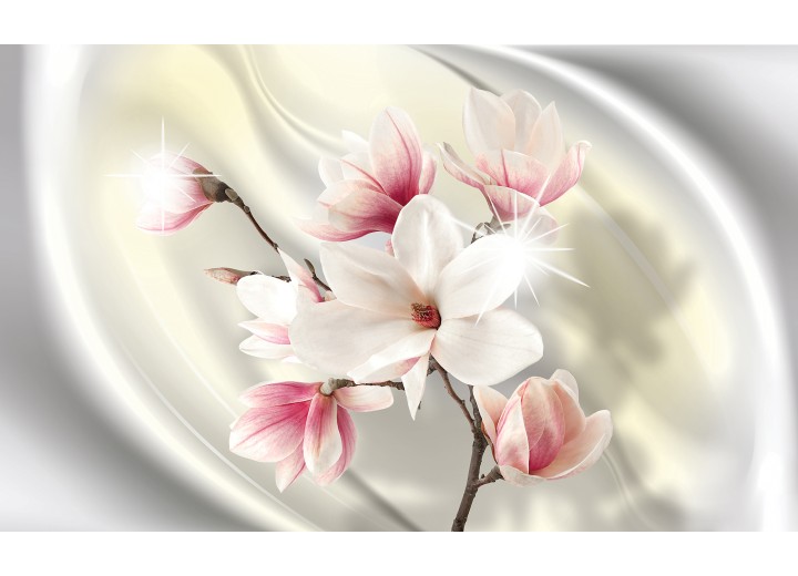 Fotobehang Vlies | Bloemen, Magnolia | Roze | 254x184cm