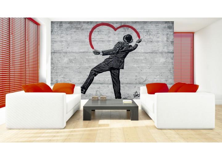 Fotobehang Street Art | Zwart, Rood | 152,5x104cm