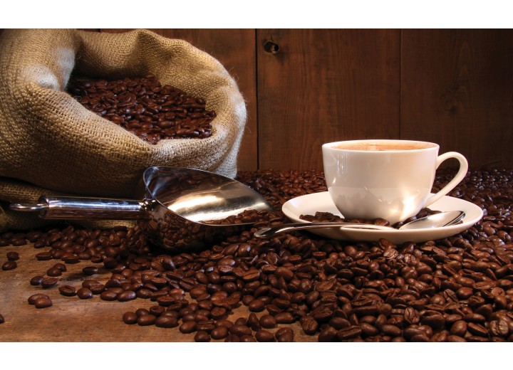 Fotobehang Vlies | Koffie, Keuken | Bruin | 254x184cm