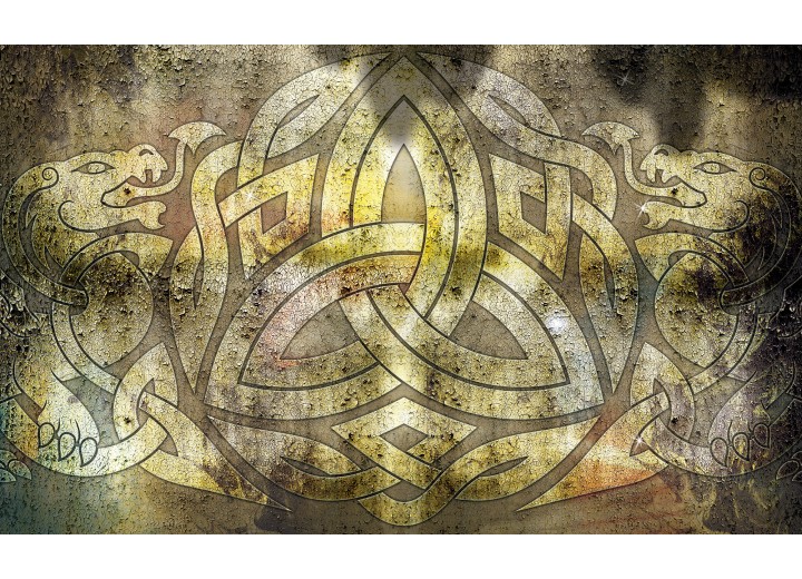 Fotobehang Vlies | Abstract | Geel, Bruin | 254x184cm