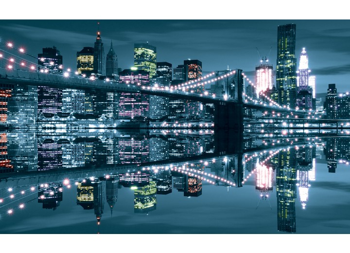 Fotobehang Vlies | New York | Blauw | 254x184cm