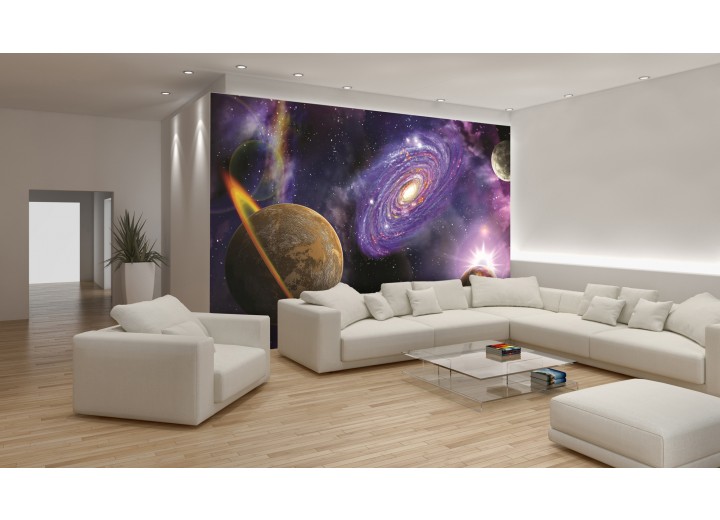 Fotobehang Universum | Blauw, Paars | 152,5x104cm