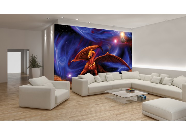 Fotobehang Universum, Drak | Blauw | 208x146cm