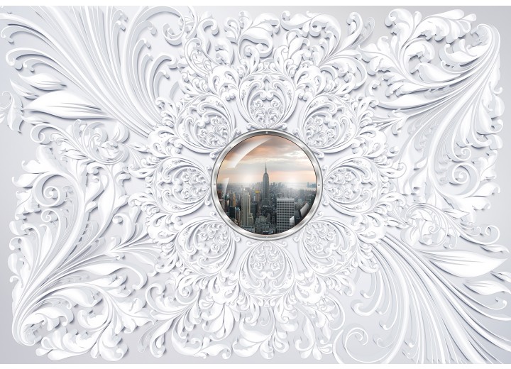 Fotobehang Vlies | Skyline, Modern | Wit | 254x184cm