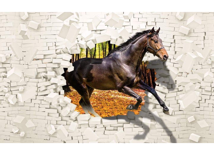Fotobehang Vlies | Paard, Abstract | Bruin | 254x184cm
