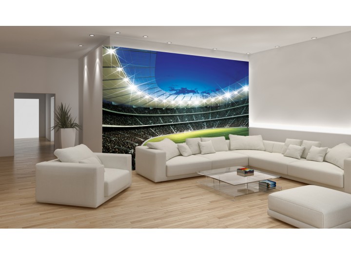 Fotobehang Papier Voetbalveld | Groen | 368x254cm