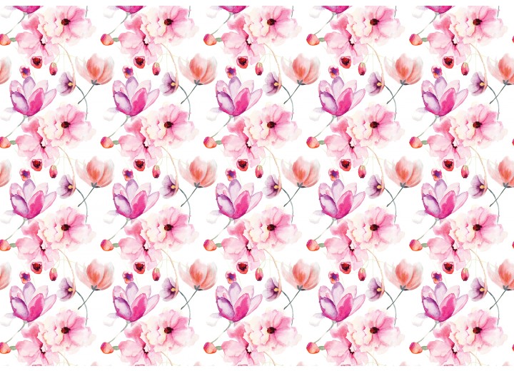 Fotobehang Vlies | Bloemen, Klassiek | Roze | 254x184cm