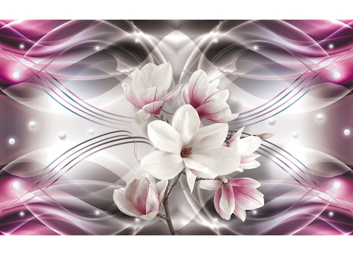 Fotobehang Vlies | Magnolia, Bloemen | Roze | 254x184cm