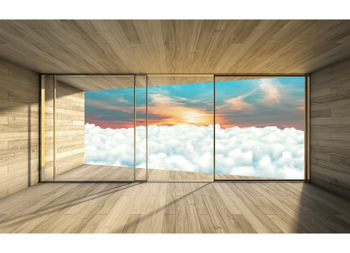 Fotobehang Vlies | Wolken, Modern | Blauw | 254x184cm