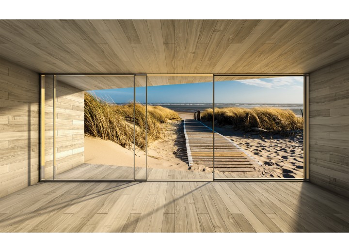 Fotobehang Vlies | Strand, Modern | Crème | 254x184cm