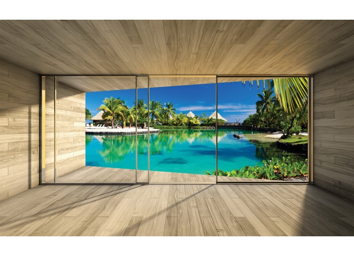 Fotobehang Vlies | Natuur | Groen, Blauw | 254x184cm