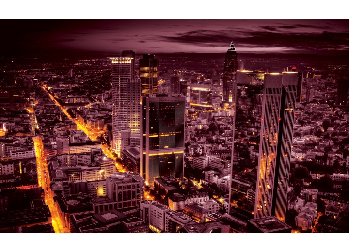 Fotobehang Vlies | Skyline | Paars | 254x184cm