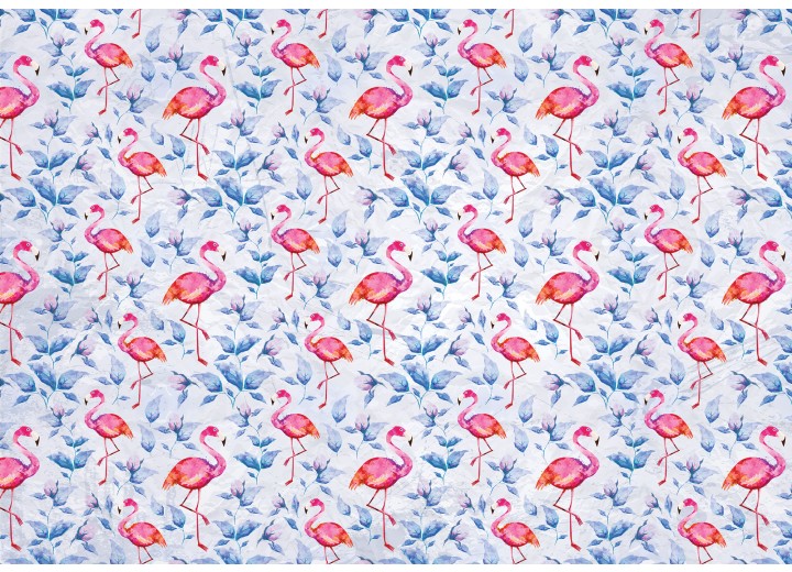 Fotobehang Vlies | Flamingo, Bloemen | Roze | 254x184cm